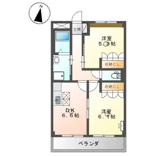 エクセレントウイング【1階】の間取り