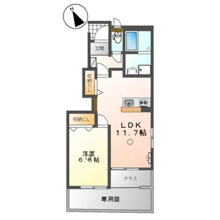 ボンヴィラージュK&M才川【1階】の間取り