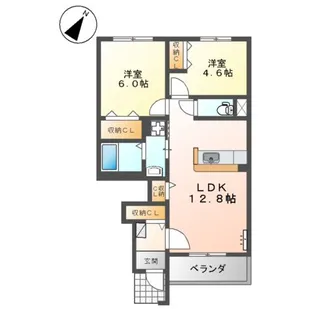 ウイングコート 中原【1階】の間取り