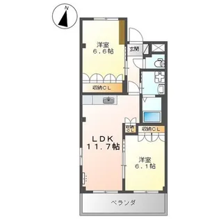 カンパーニュハウス ヒロ【1階】の間取り