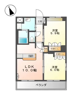 サンフォレスティ前泉【201号室】の間取り