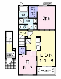 S&AスクエアⅥ【2階】の間取り