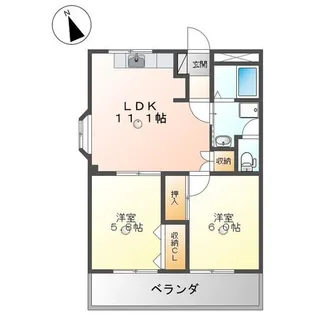 2LDKの間取り画像