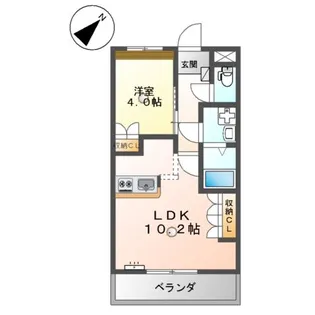 アシューレ伊倉【203号室】の間取り