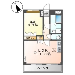 クローバーヒルズ【103号室】の間取り