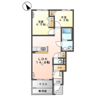 ボンヴィラージュK&M才川Ⅱ【1階】の間取り
