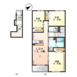 CHAT NOIR MF【2階】の間取り