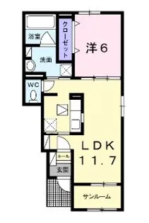 トレディア【1階】の間取り