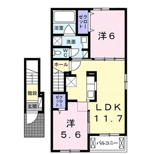 トレディア【2階】の間取り