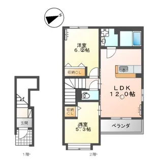 クレール【2階】の間取り