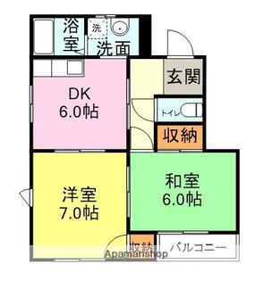 コーポ長府【102号室】の間取り