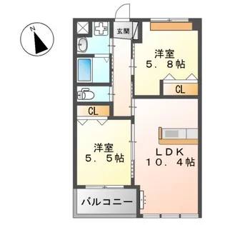 サン・ブリュー【1階】の間取り