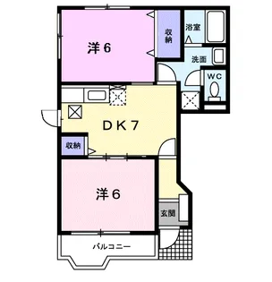 ニューハイネス横野Ⅲ【1階】の間取り