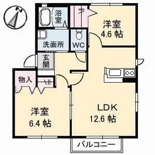 シャーメゾン永田本町Ⅱ【2階】の間取り