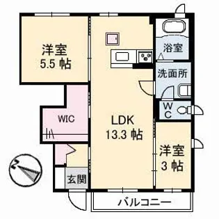 シャーメゾン稗田【1階】の間取り