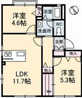 ディアス33 B棟【1階】の間取り