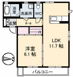シャーメゾン桜山【2階】の間取り