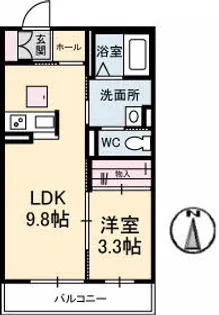 シャーメゾンシャトー【1階】の間取り