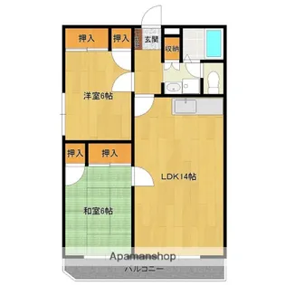 ファッショナブルマンション【2階】の間取り
