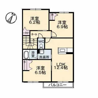 メゾンレディバード C棟【2階】の間取り