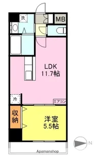 NORTIK川中【5階】の間取り