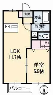 メゾンTSー1【0101号室】の間取り