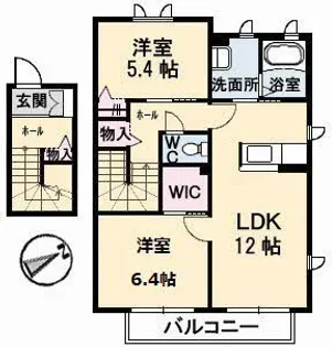シャーメゾン ラ・モード ガーデンズ Ⅱ【2階】の間取り