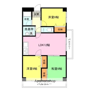 アンソレイエ【401号室】の間取り