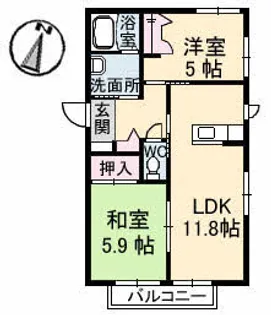 シャーメゾンシーガル【1階】の間取り