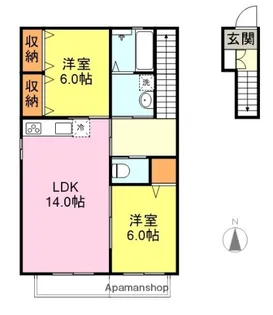 アクアハイツⅠ【2階】の間取り