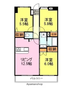 オーセンティック西京Ⅱ【505号室】の間取り