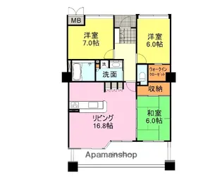 ヴェルタワー下関駅前マリンビュー【21階】の間取り