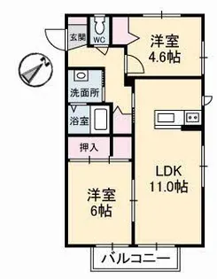 シャーメゾン長府黒門【0101号室】の間取り