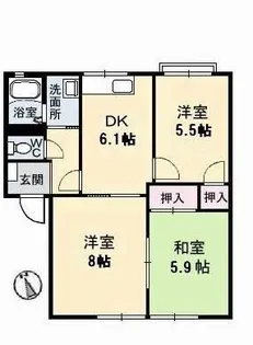 ガーデンハイツ B棟【2階】の間取り