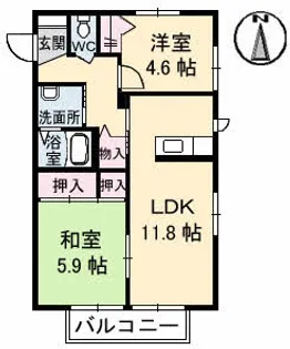 シャーメゾンミストラル【2階】の間取り