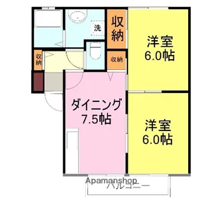 サンパティ美貴1【202号室】の間取り