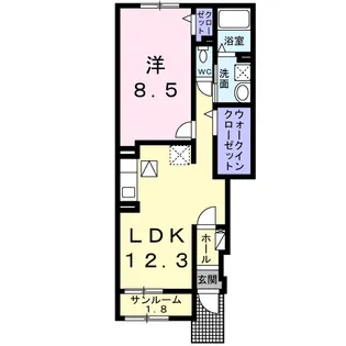 カルム 高砂【1階】の間取り