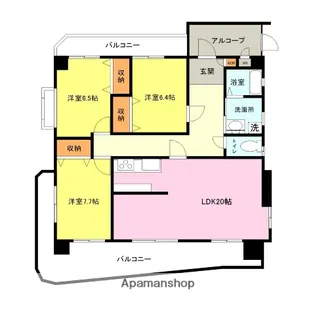 アーデントバリオ山の田【5階】の間取り