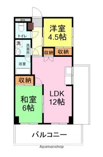 山の田ヒルズ【206号室】の間取り