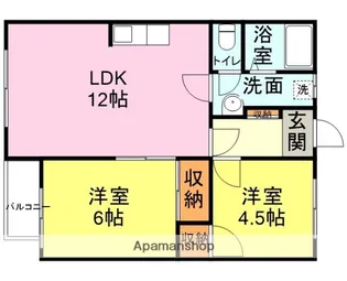 ラフォーレ山の田【203号室】の間取り