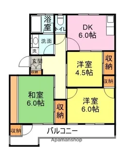 かみのマンション【403号室】の間取り
