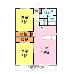 パシフィックハイツ【2階】の間取り