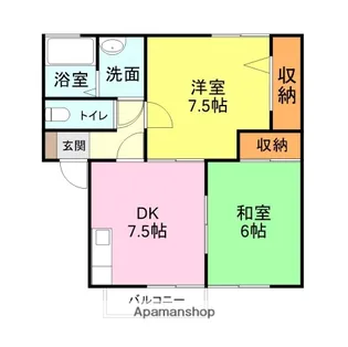 ハーフムーン【202号室】の間取り