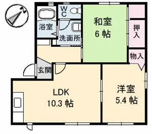 スターガーデン長府 ステラ【1階】の間取り