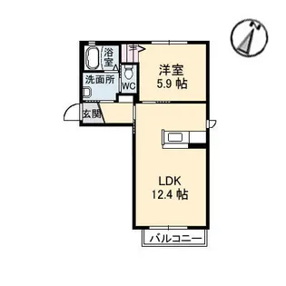 シャーメゾンウエスト【1階】の間取り
