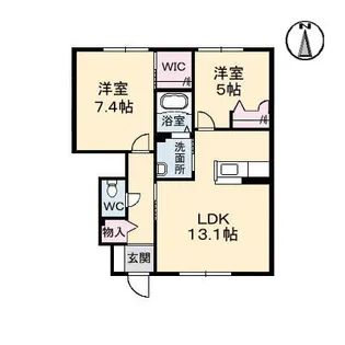 シャーメゾン コモンゼクス【0102号室】の間取り