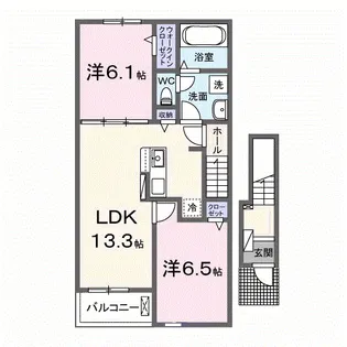 サンリット・バーミィ Ⅱ【2階】の間取り