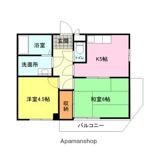 ベルべ三笠【305号室】の間取り