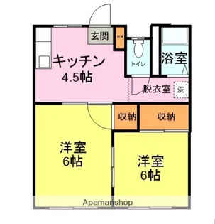 コーポ弥生【103号室】の間取り