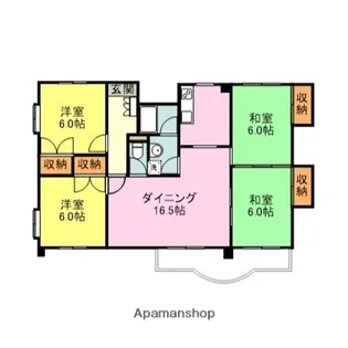 ルミエール貴船【102号室】の間取り